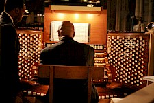 Nerva playing on one of the largest pipe organs at the Riverside Church in New York.